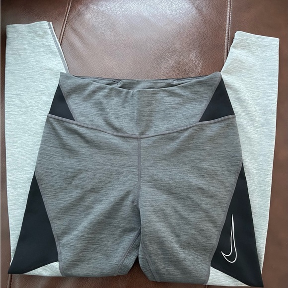 NIKE LEGGINGS Gray/Black -Woman Medium - Picture 6 of 16